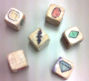 First demo of dicemants using handmade wooden dices