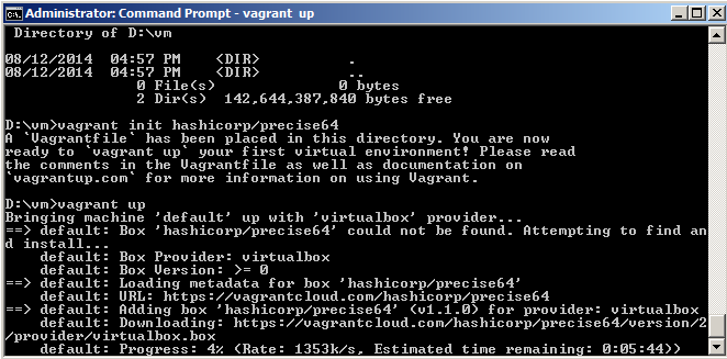 Vagrant running